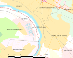 Map commune FR insee code 95257